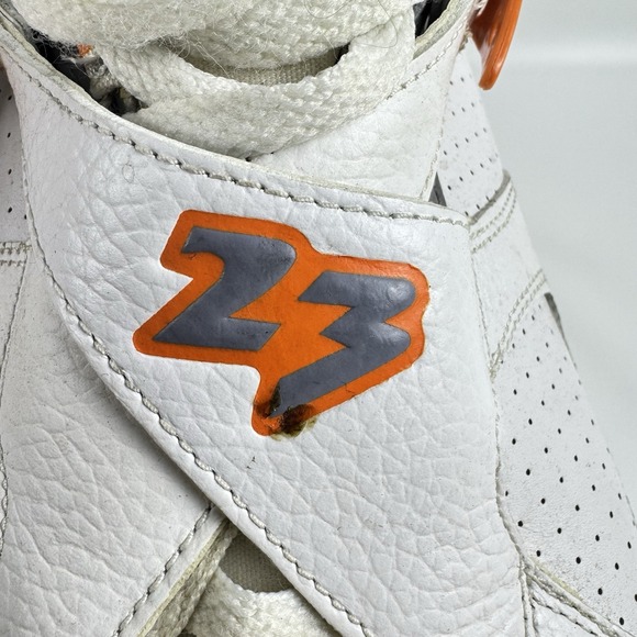 Air Jordan 8 Retro Orange Blaze 2007 Mens Size 13 White Grey Orange 305381 102 O - Picture 11 of 16